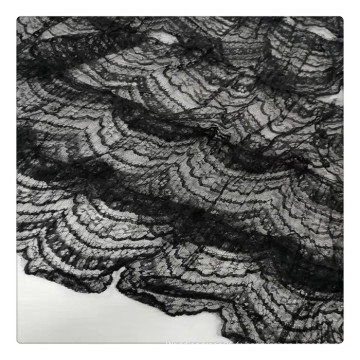 Fantaisie Tissu Black Broderie Robe à volants Making Tissu en dentelle Tissu de dentelle pour robes de mariée